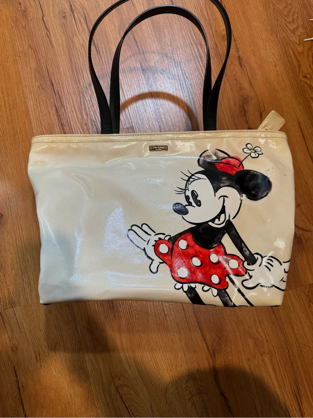 Disney Minnie Mouse Cream Tote Bag with Red Accents